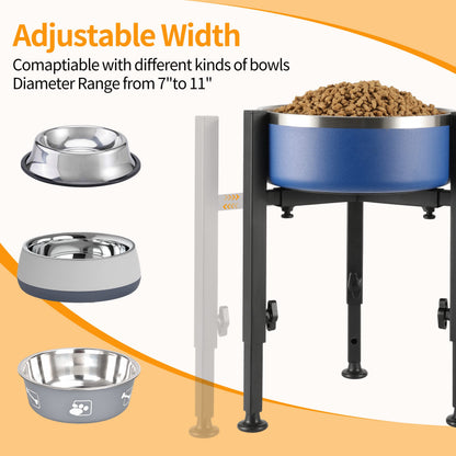 PROERR Single Dog Bowl Stand,Tall Dog Food Stand Adjustable Wide Bowl