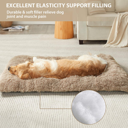 BFPETHOME Dog Beds for Large Dogs, Plush Dog Crate Bed Fluffy Cozy Bed