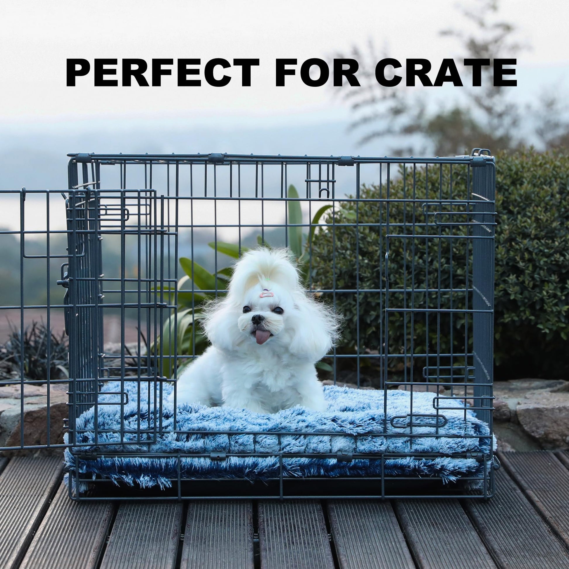 Bedfolks Waterproof Crate Bed, Plush Dog Cat Bed with Removable Crate