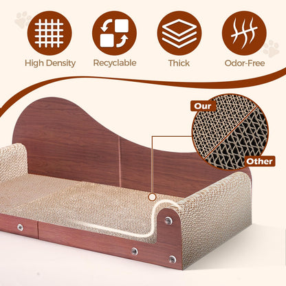 ComSaf 26.4" Large Cat Scratcher Bed, Cat Scratching Board, Bed
