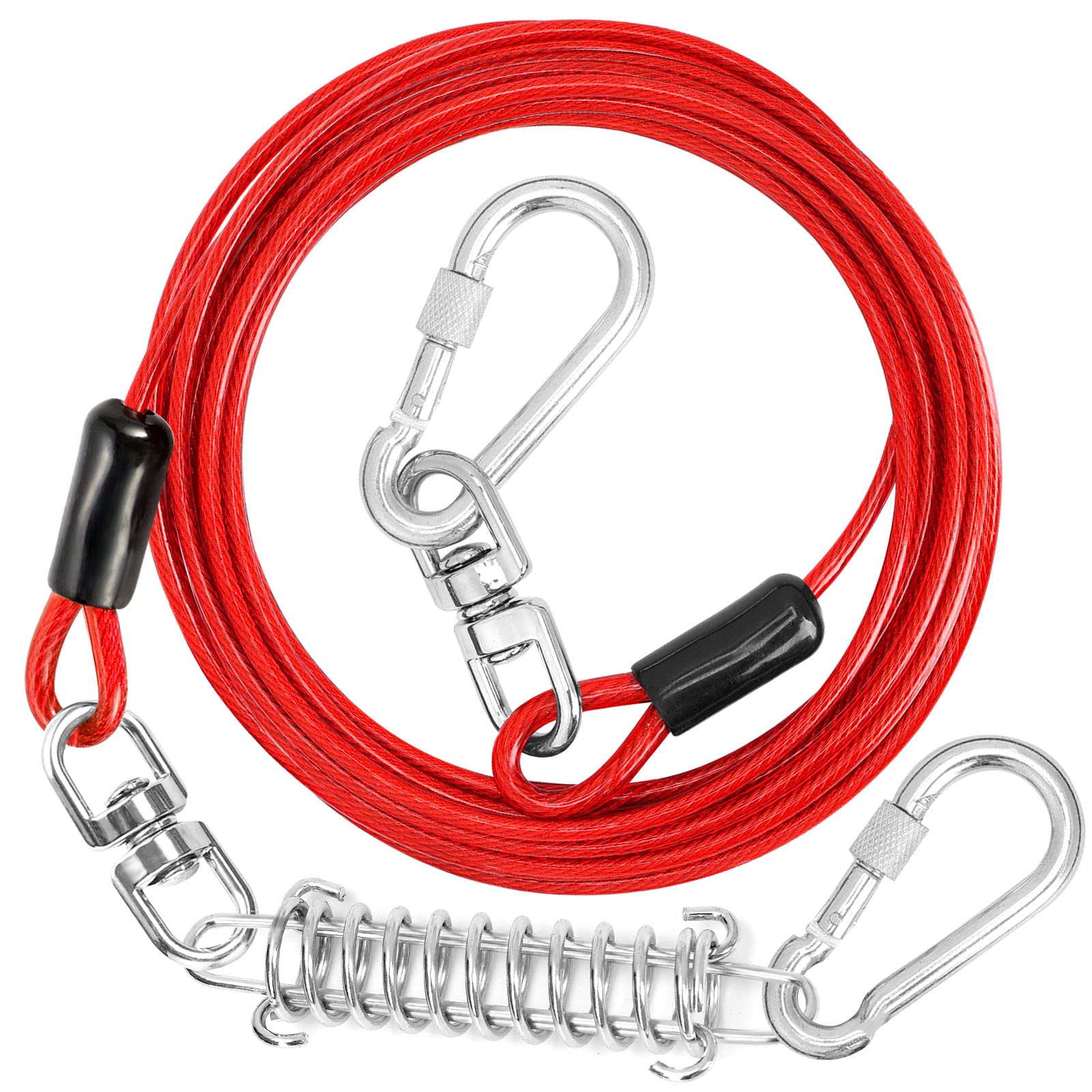 jenico Dog Tie Out Cable, 10/15/20/30/40/50/70/100/ Runner Cable Hook