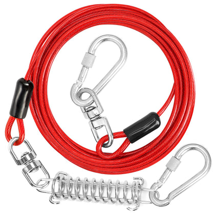 jenico Dog Tie Out Cable, 10/15/20/30/40/50/70/100/ Runner Cable Hook