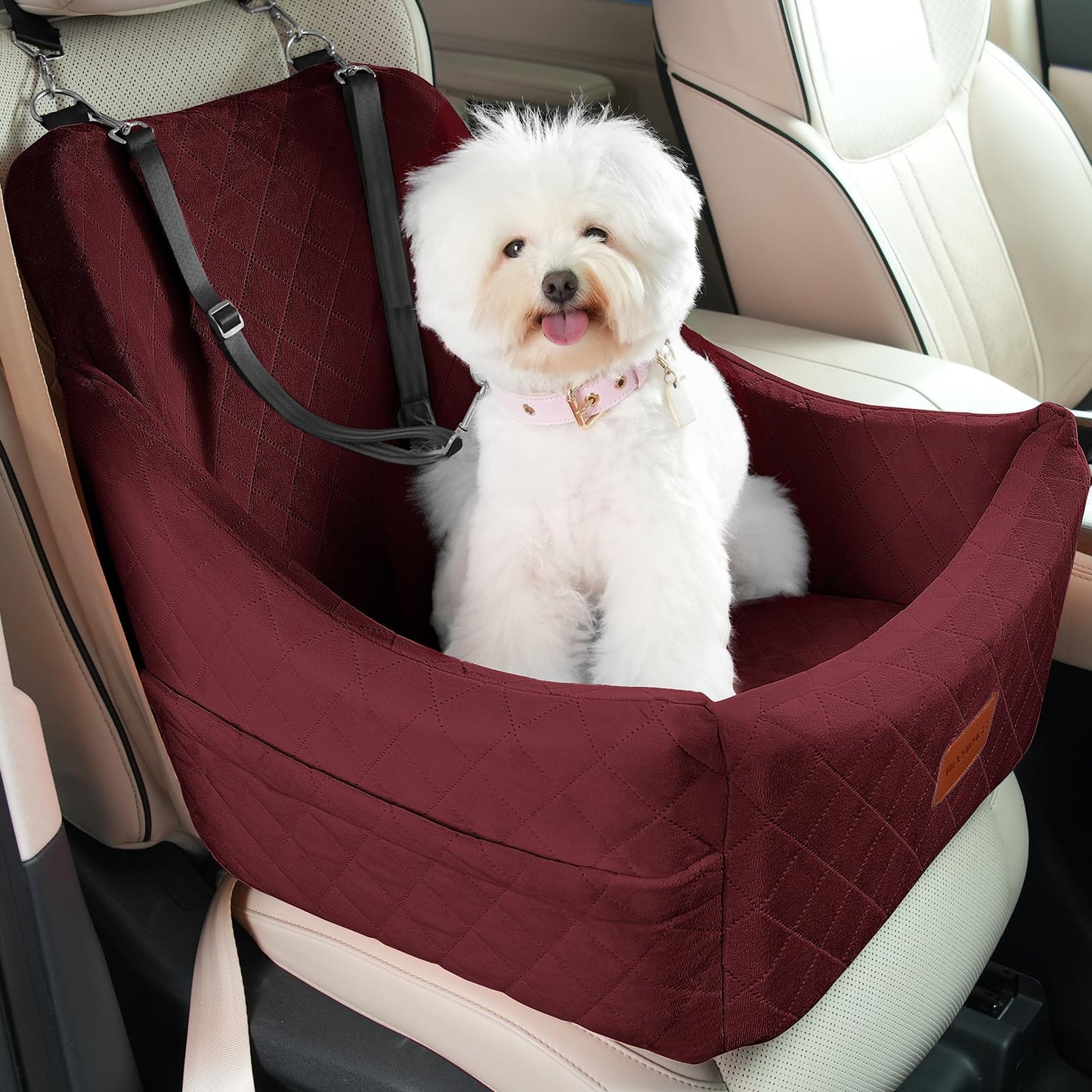 WOOAIDAGG Dog Car Seat for Medium Sized Dogs Up to ,Comfy Pet Seat