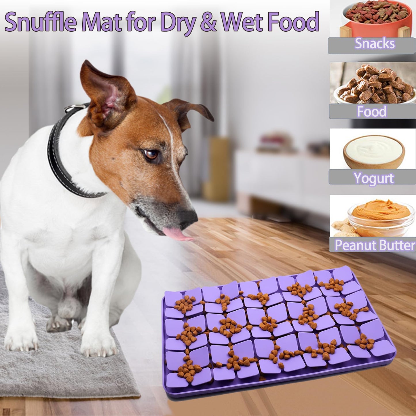 Femont Silicone Snuffle Mat for Small Medium Dogs,Slow Feeder Lick Mat
