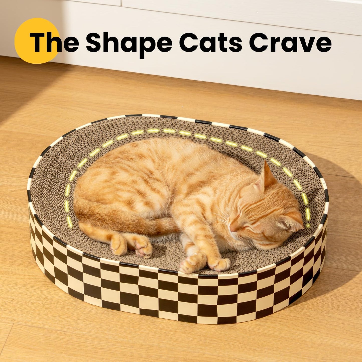 Conlun Cat Scratcher Bed, 1 Oval Cat Scratching Board