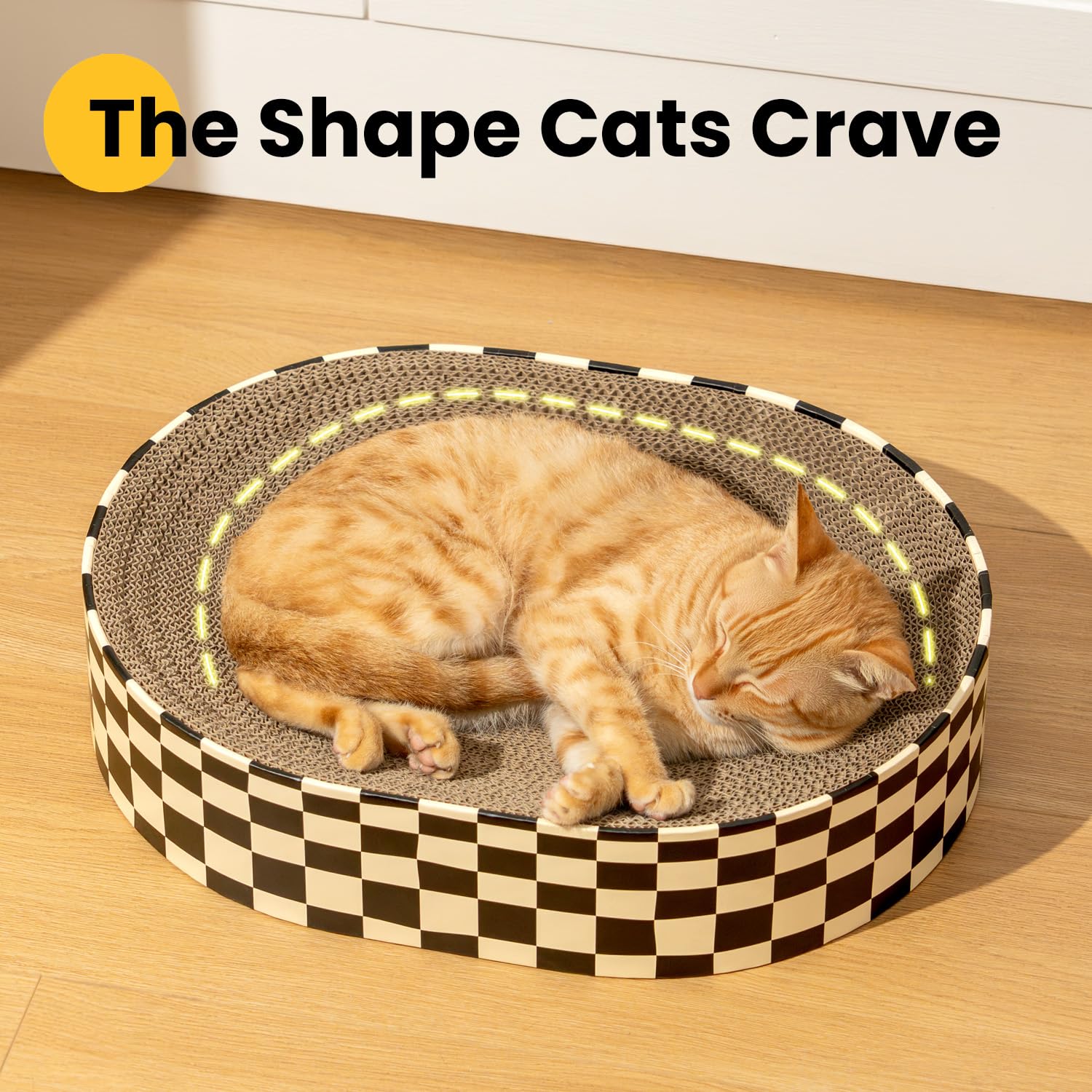 Conlun 2 Pack Oval Cat Scratcher Bowl, Curved Cardboard Scratching Pad