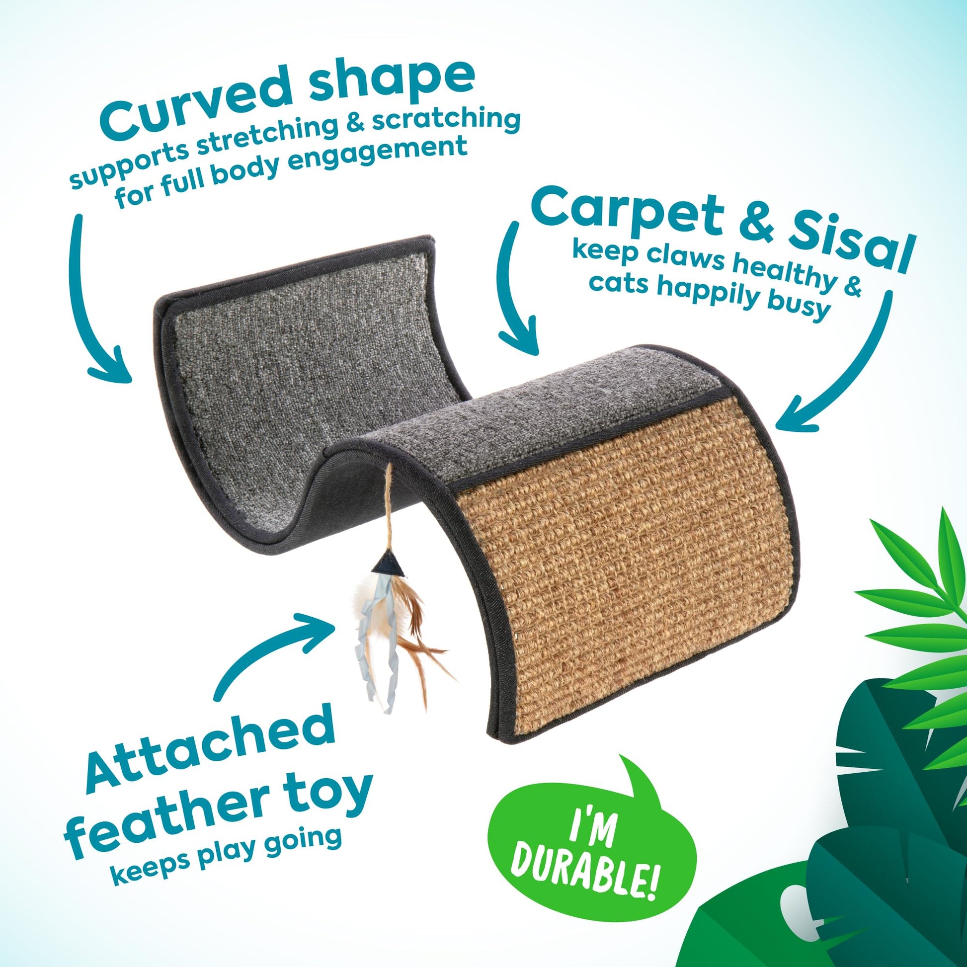 Petlinks Dream Curl Carpet Cat Scratcher, Dual-Surface Cat Scratchers