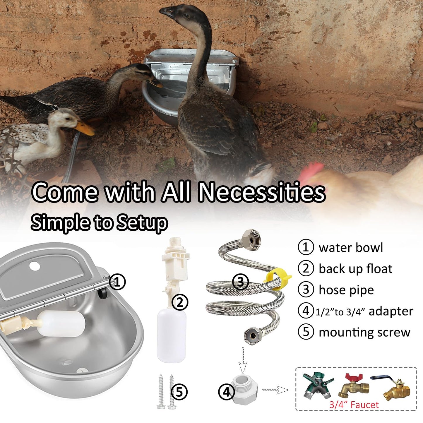 Automatic Water Dispenser for Dog Water Bowl Dispenser Large Size Bowl