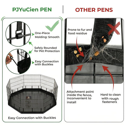 PJYuCien Dog Playpen with Bottom Pad Metal Foldable Exercise Kennel