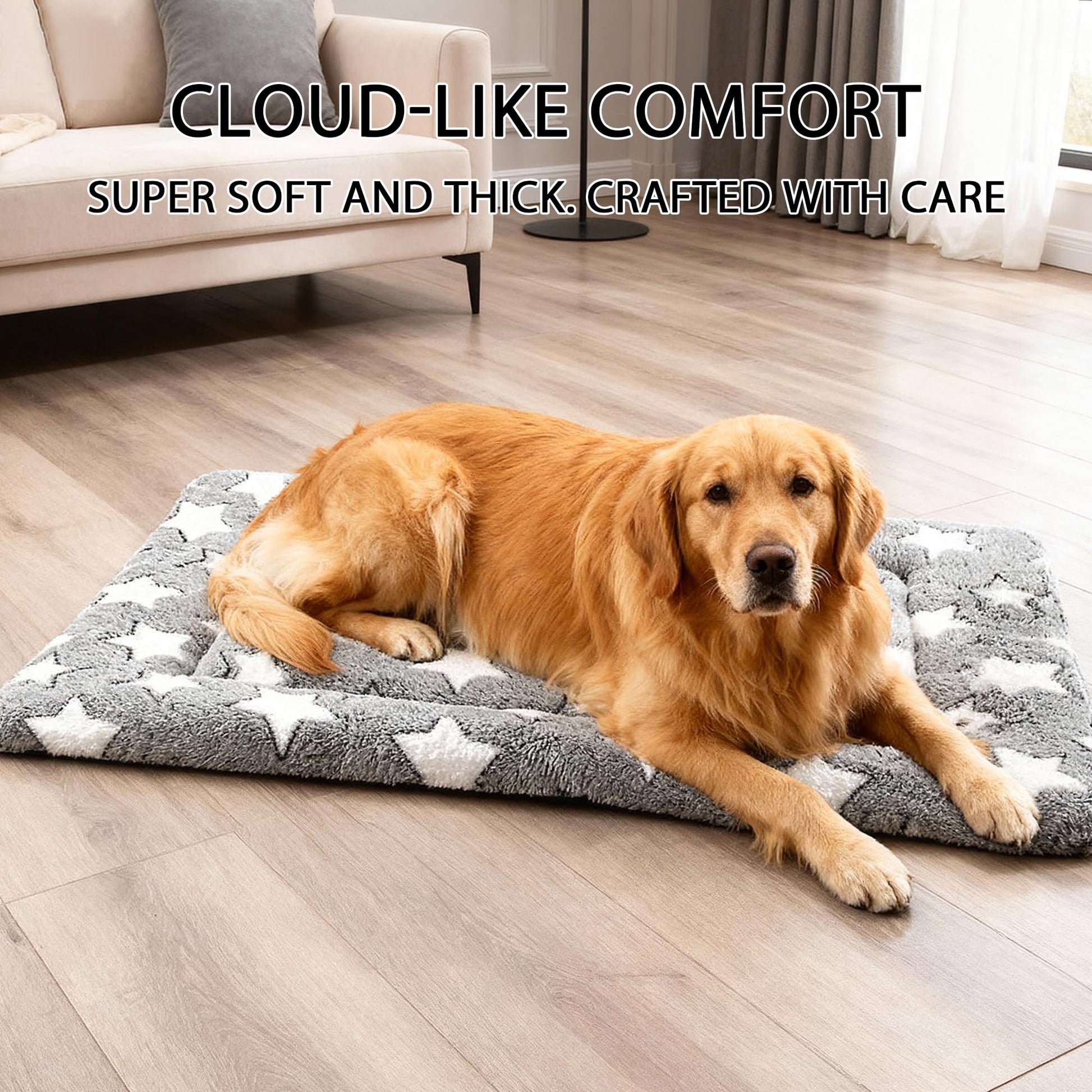 Fogkiss Dog Bed Mat, Reversible Crate Pad Durable Dog Bed Machine Bed