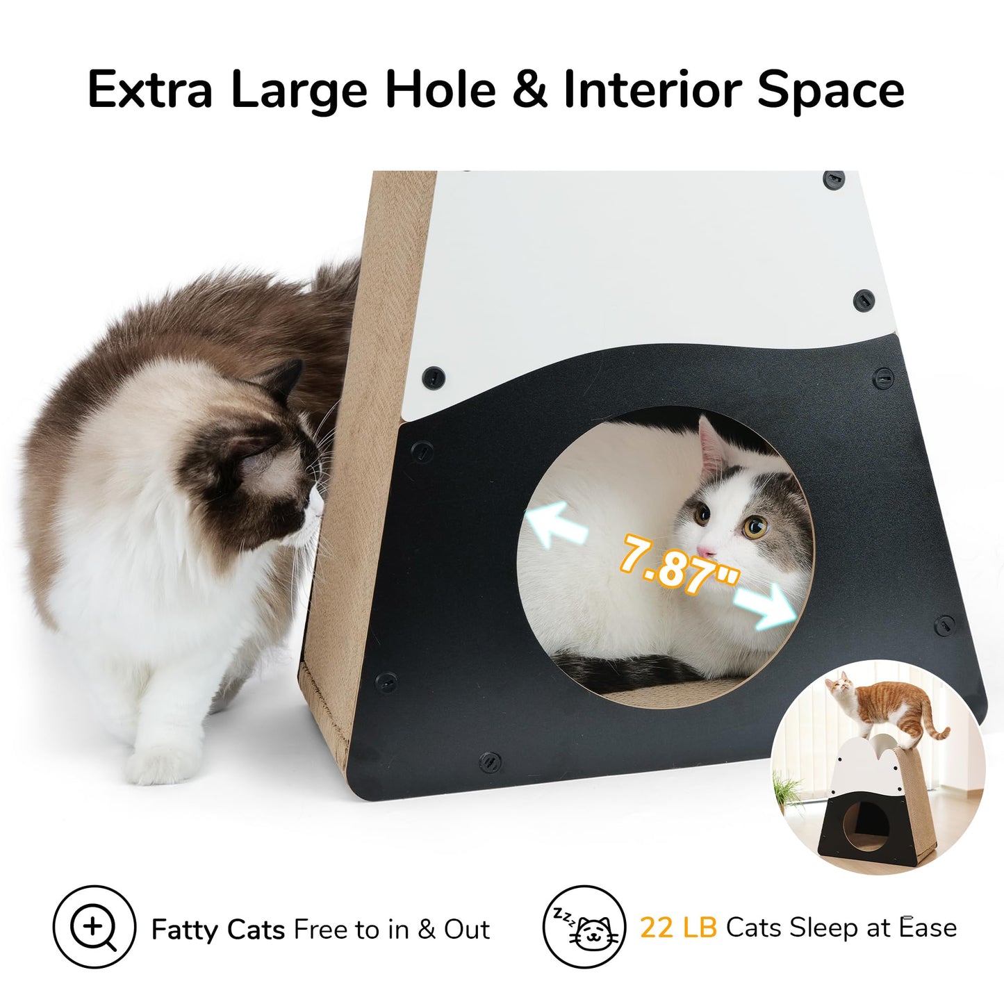 FUKUMARU Cat Scratcher House, Cozy Cardboard Cat Scratcher, House