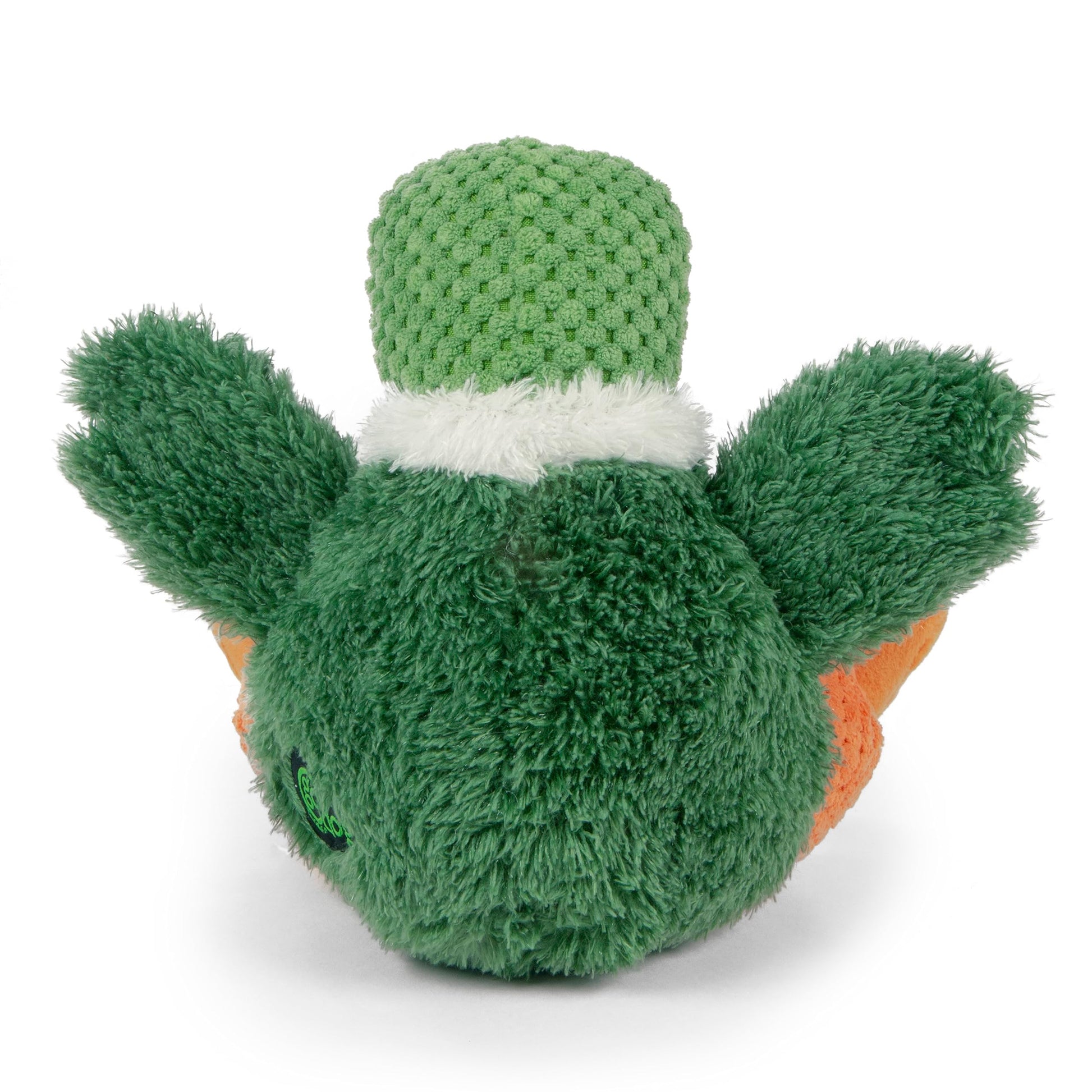 goDog Checkers Sitting Duck Squeaky Plush Dog Toy, Chew Guard Plush