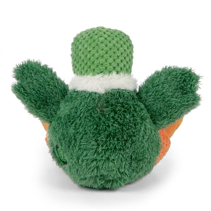 goDog Checkers Sitting Duck Squeaky Plush Dog Toy, Chew Guard Plush