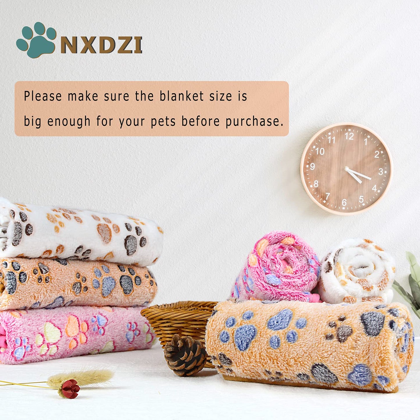 Dog Blankets for Medium Large Dogs, 3 Pack Dog Blanket Washable Crate
