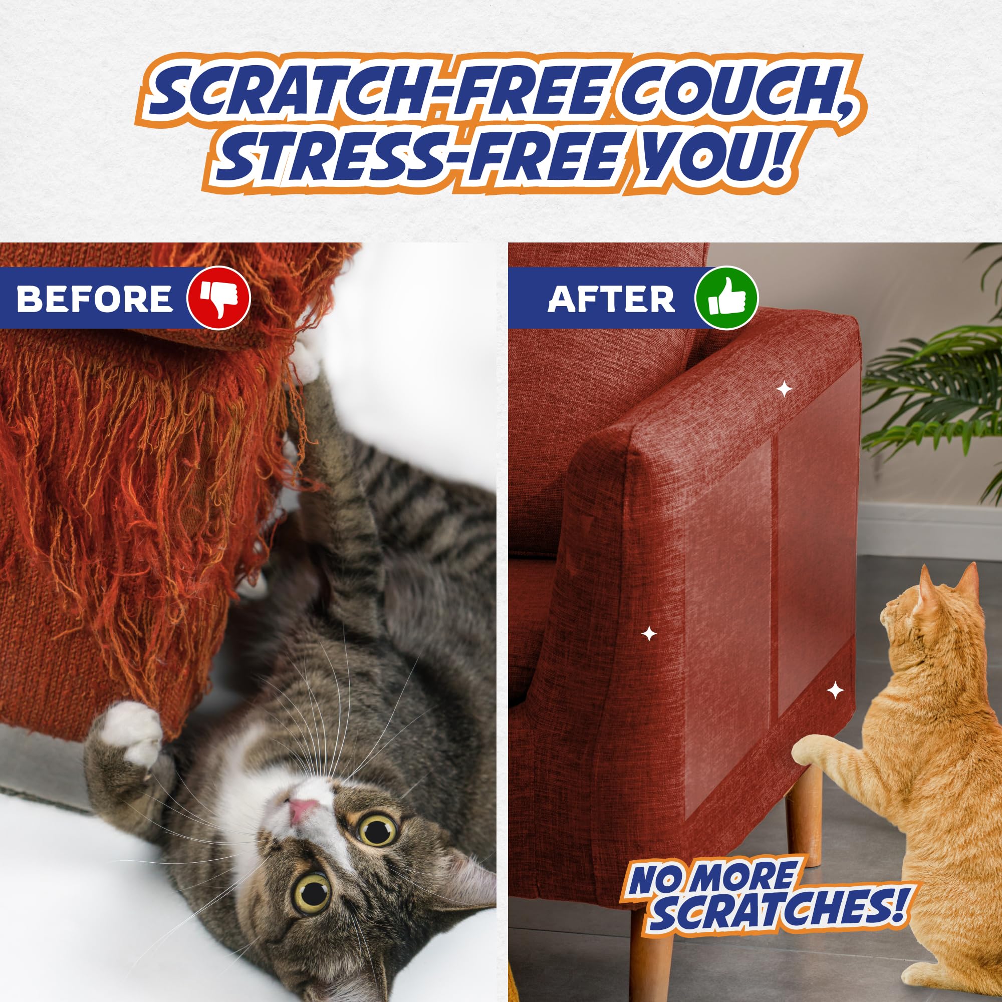 10 Pack Cat Scratch Furniture Protector Tape Sheets Furniture
