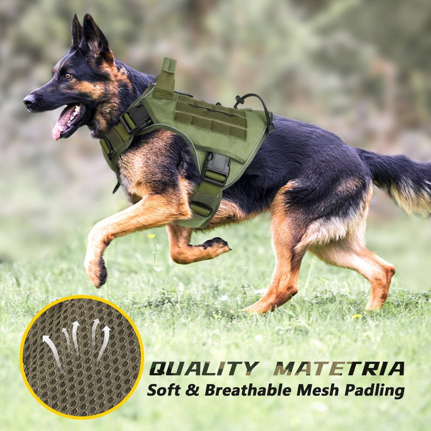 WINGOIN Tactical Dog Harness for Extra Large Dogs, Heavy Duty Harness
