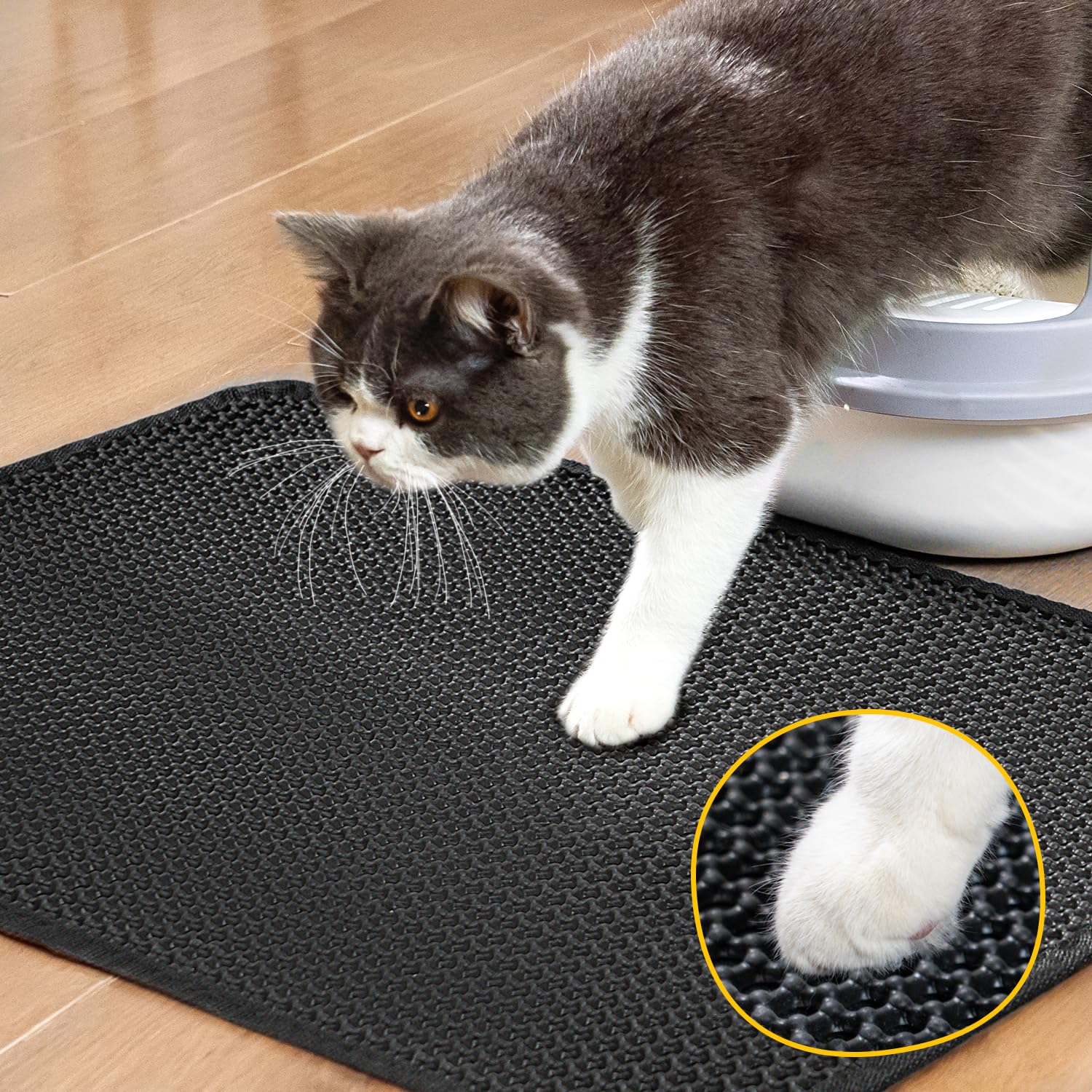 Cat Litter Mat, Upgrade Super Waterproof Back Layer Litter Box Mat
