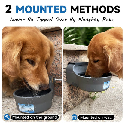 Automatic Dog Water Dispenser with Anti-tip Bracket, Outdoor Dog Bowl