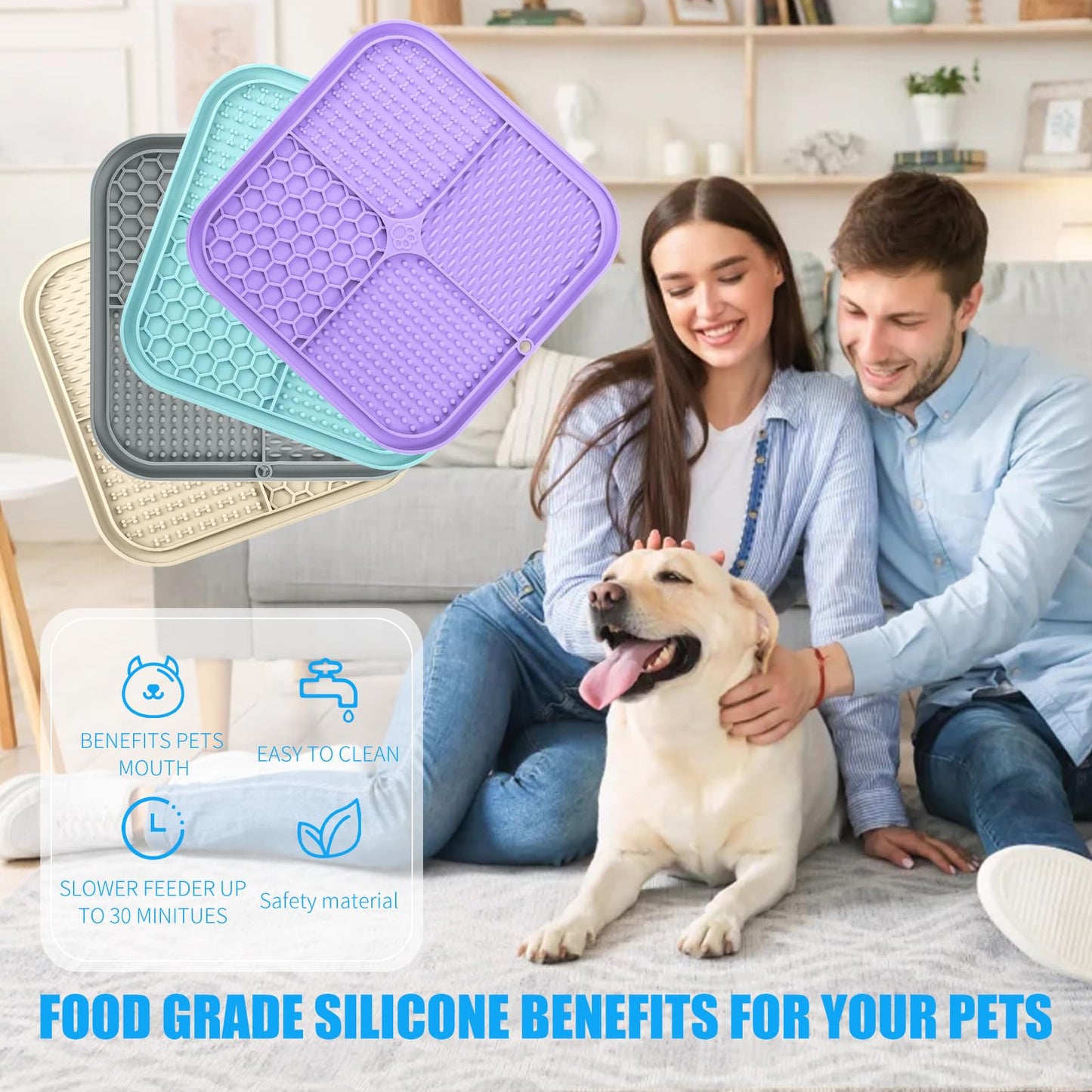Lick Mat for Dogs, Lick Pad with Suction Cups for Dog Anxiety Mat