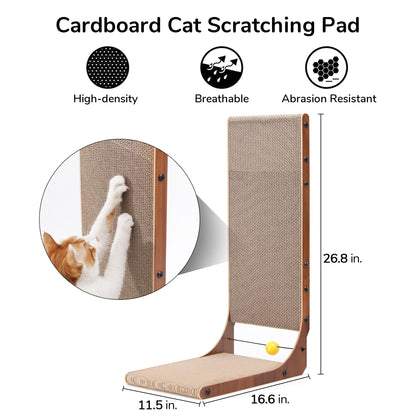 FUKUMARU Cat Scratcher, Cat Scratch Pad for Indoor Cats, L Shaped Pad