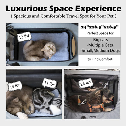 Prutapet Large Cat Carrier x16. x16.5" Soft-Sided Portable Pet Crate
