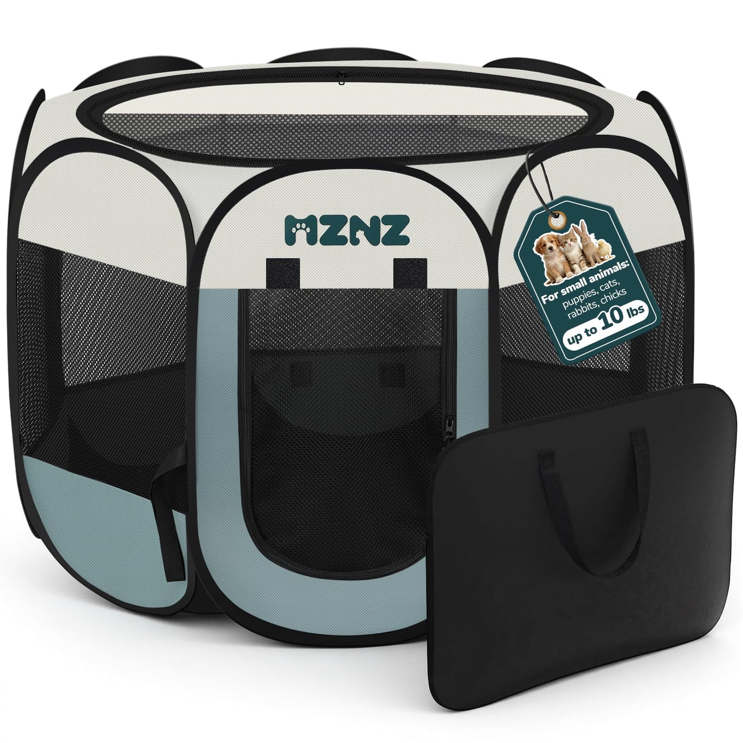 MZNZ Dog Cat Playpen, Portable Small Animal Playpen Crate Enclosure