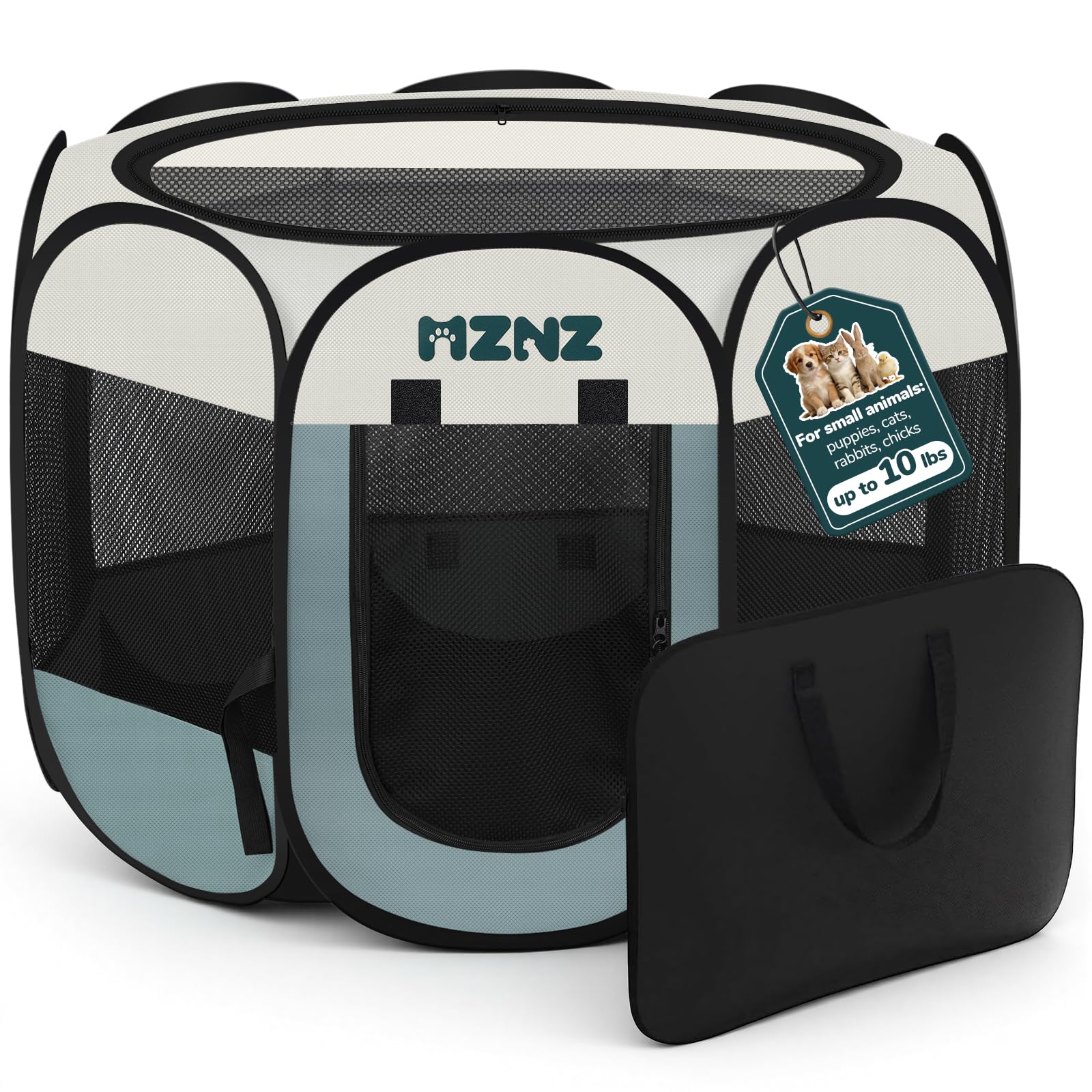 MZNZ Dog Cat Playpen, Portable Small Animal Playpen Crate Enclosure