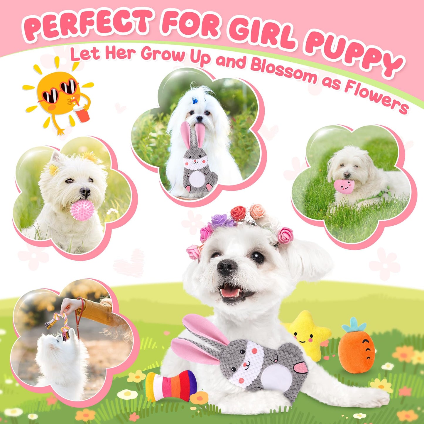 Zeaxuie 23 Pack Puppy Toys for Teething, Small Dog Toys with Cute Chew