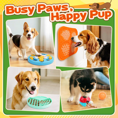 Forfon 10 Pack Complete Dog Puzzle Toys Set-Dog Lick Mat Feeding Toys