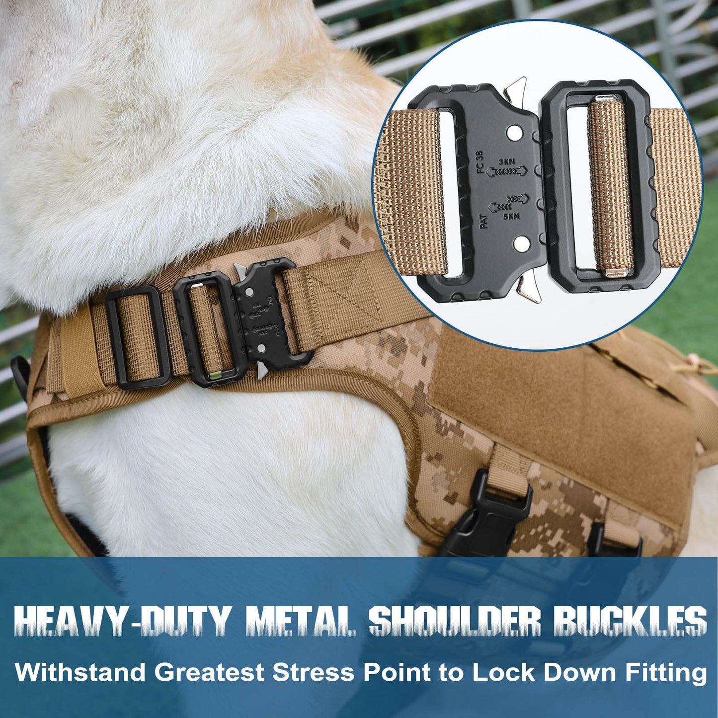 PETNANNY Tactical Dog Harness Service Dog Harness Emotional Hook