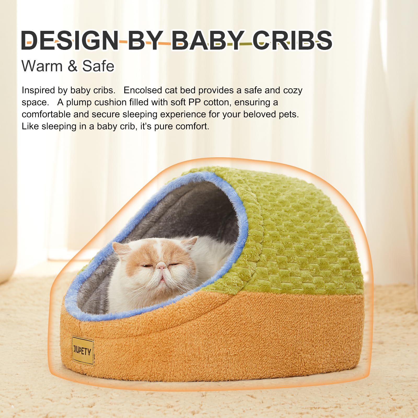 Jiupety Cute Cat Beds for Indoor Cats, Cave Bed for Kittens, Bed