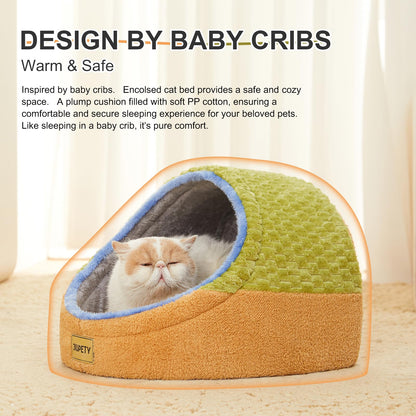 Jiupety Cute Cat Beds for Indoor Cats, Cave Bed for Kittens, Bed