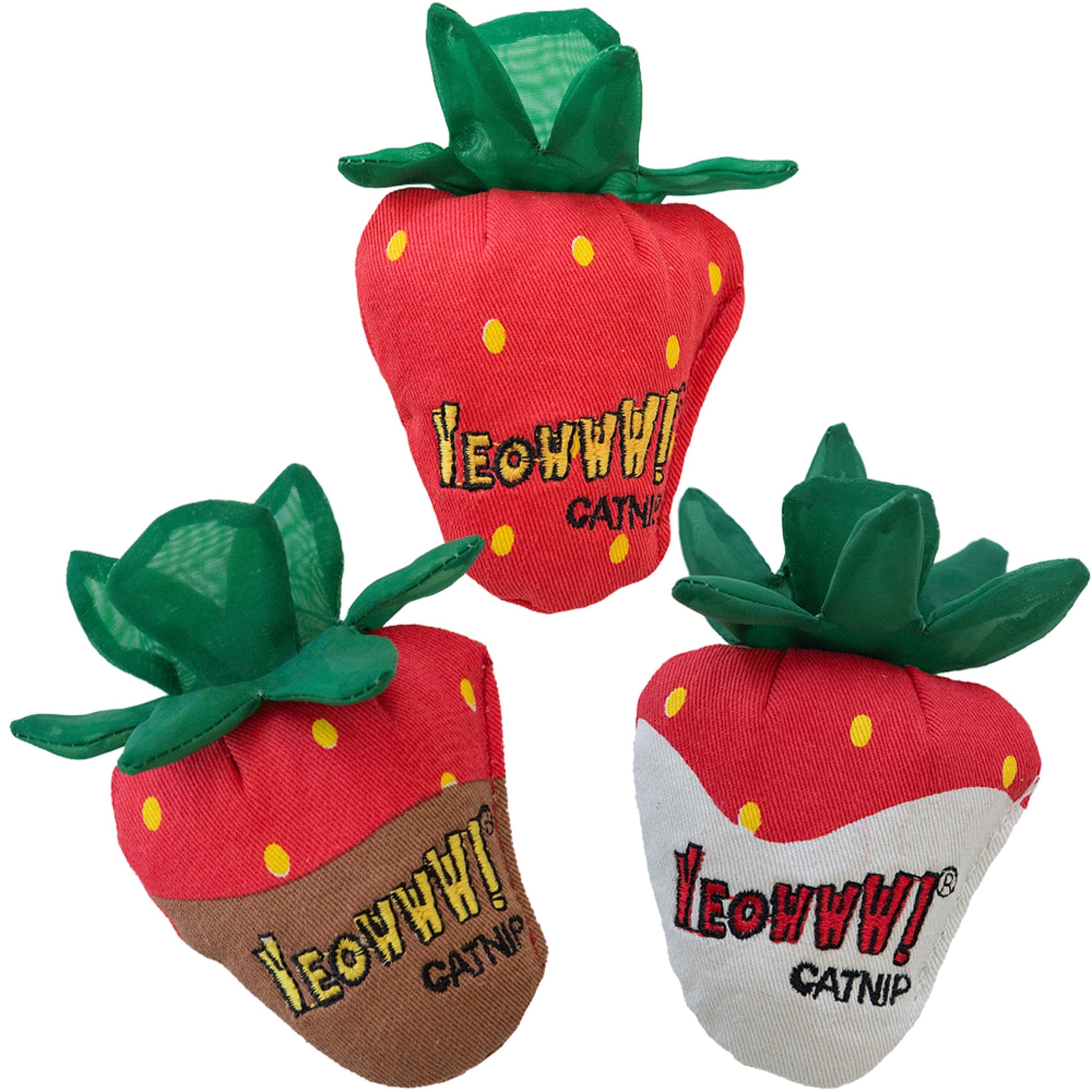Yeowww!, Strawberries Catnip Cat Toy, 3 Count Catnip