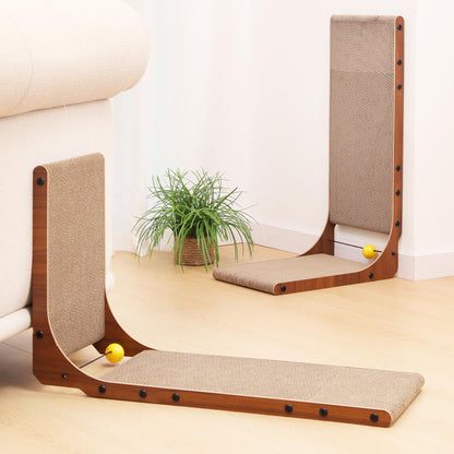 FUKUMARU Cat Scratcher, Cat Scratch Pad for Indoor Cats, L Shaped Pad