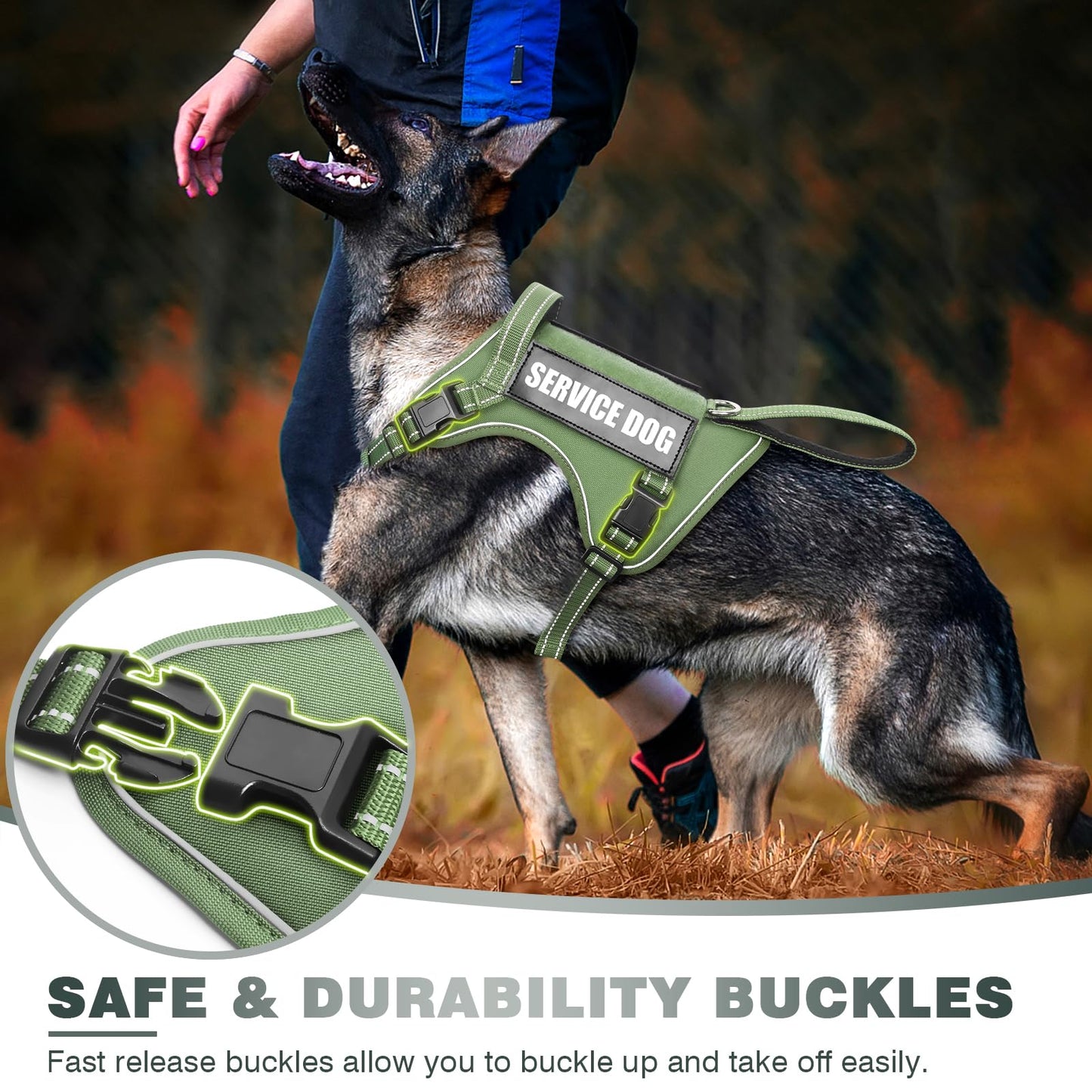 WINSEE Tactical Dog Harness, No Pull Dog Harness