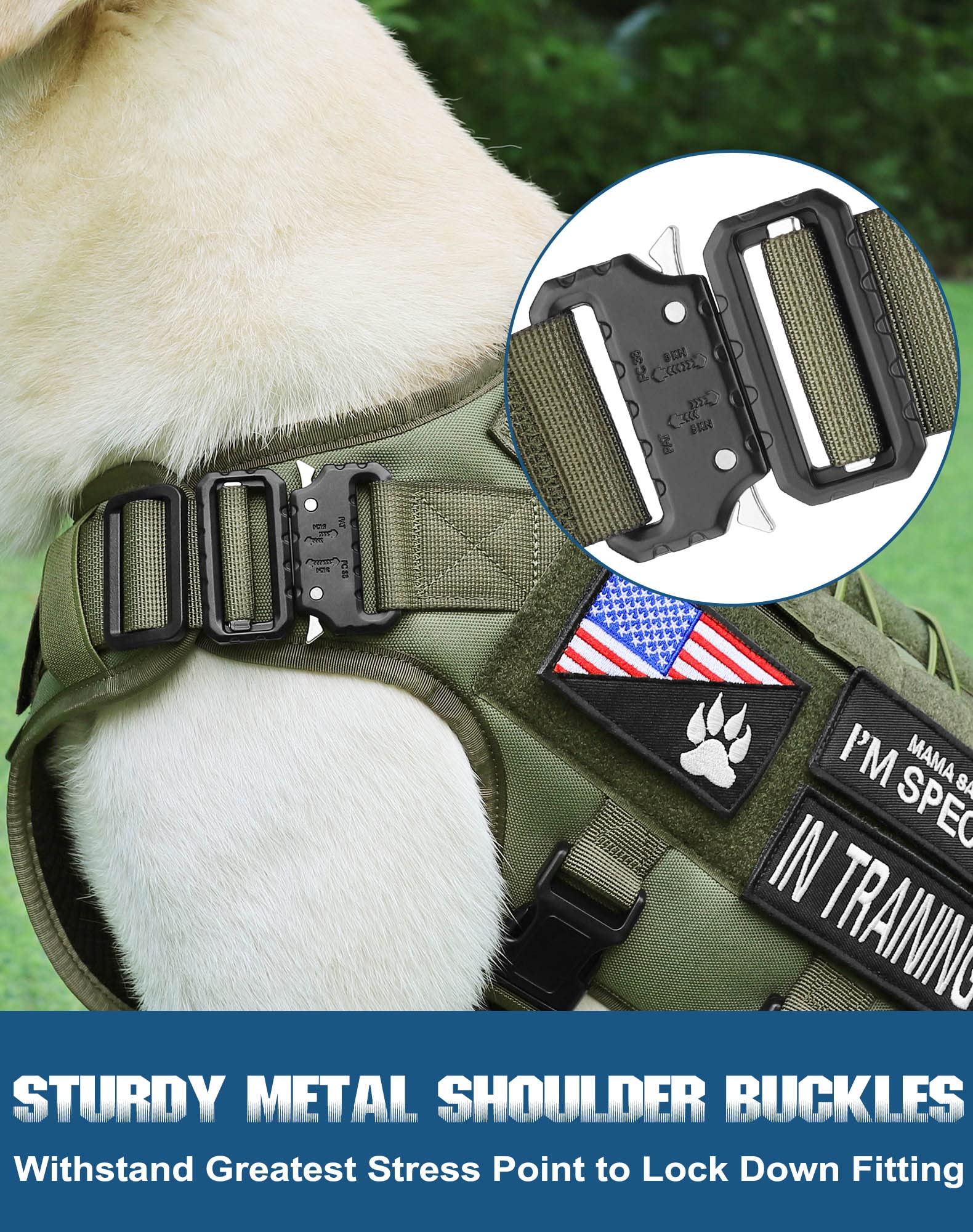 PETNANNY Tactical Service Dog Vest No-Pull Emotional Support Harness
