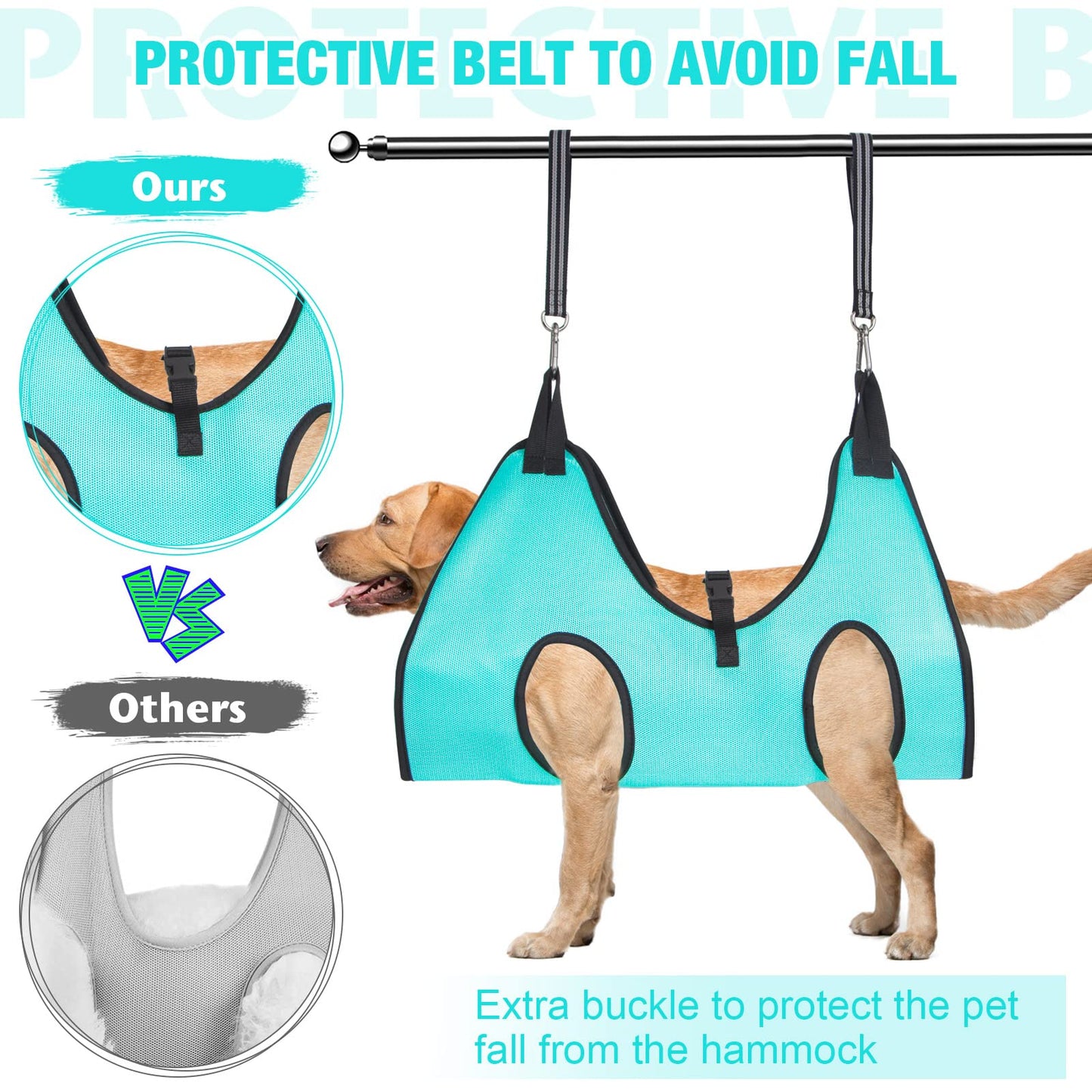 ATESON Dog Grooming Hammock Upgrade Pet Grooming Harness for Nail