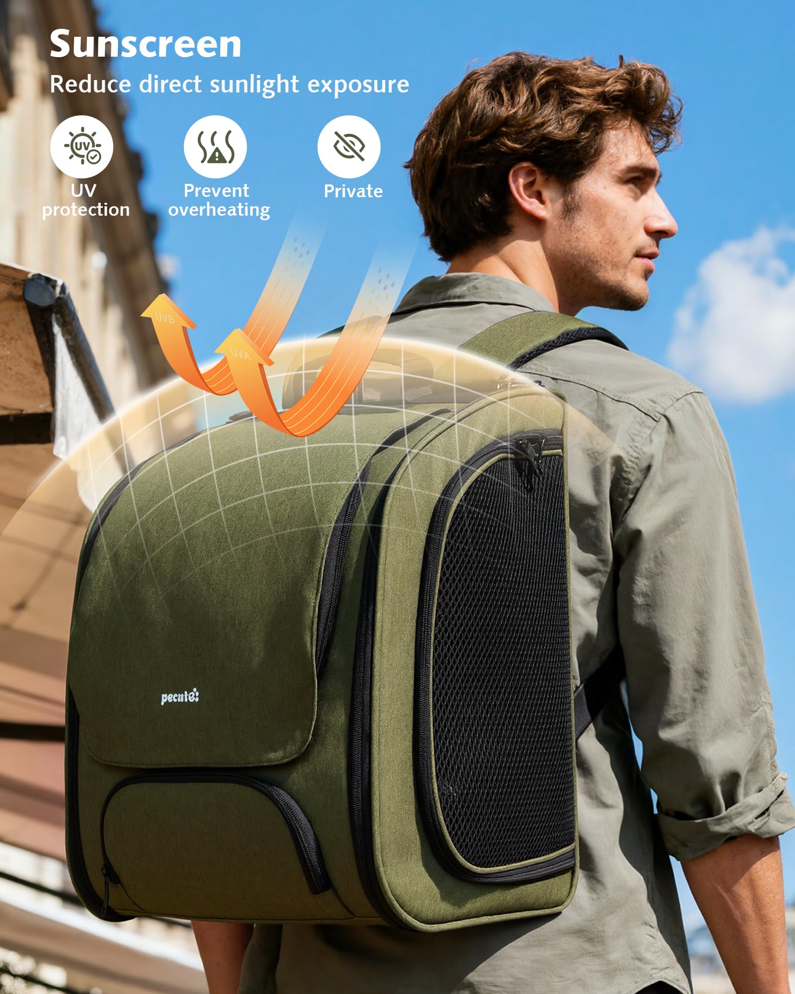 Pecute Cat Backpack Carrier Expandable, Large Space Cat Bubble Carrier