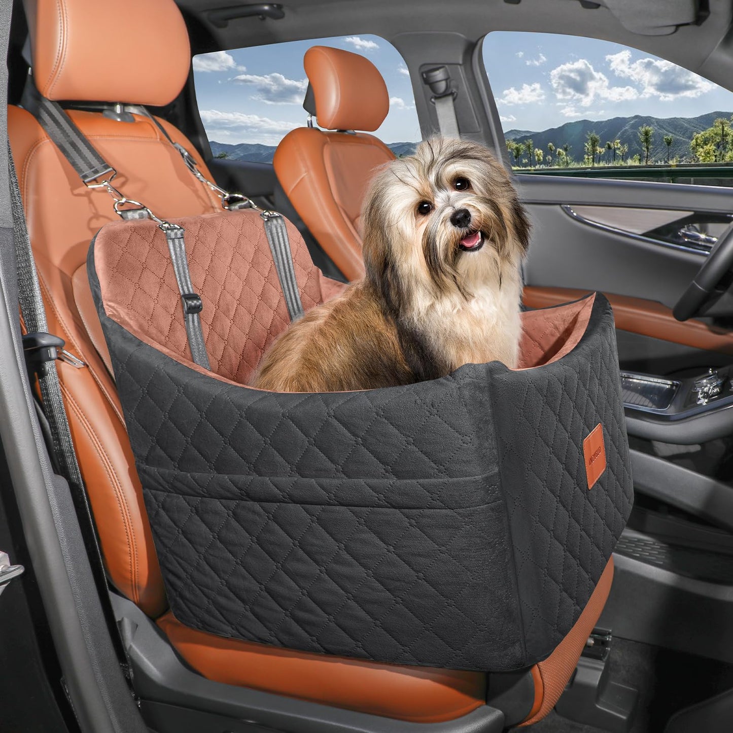 INDYBUD Dog Car Seat for Small/Medium Dogs, Memory Foam Dog Seat
