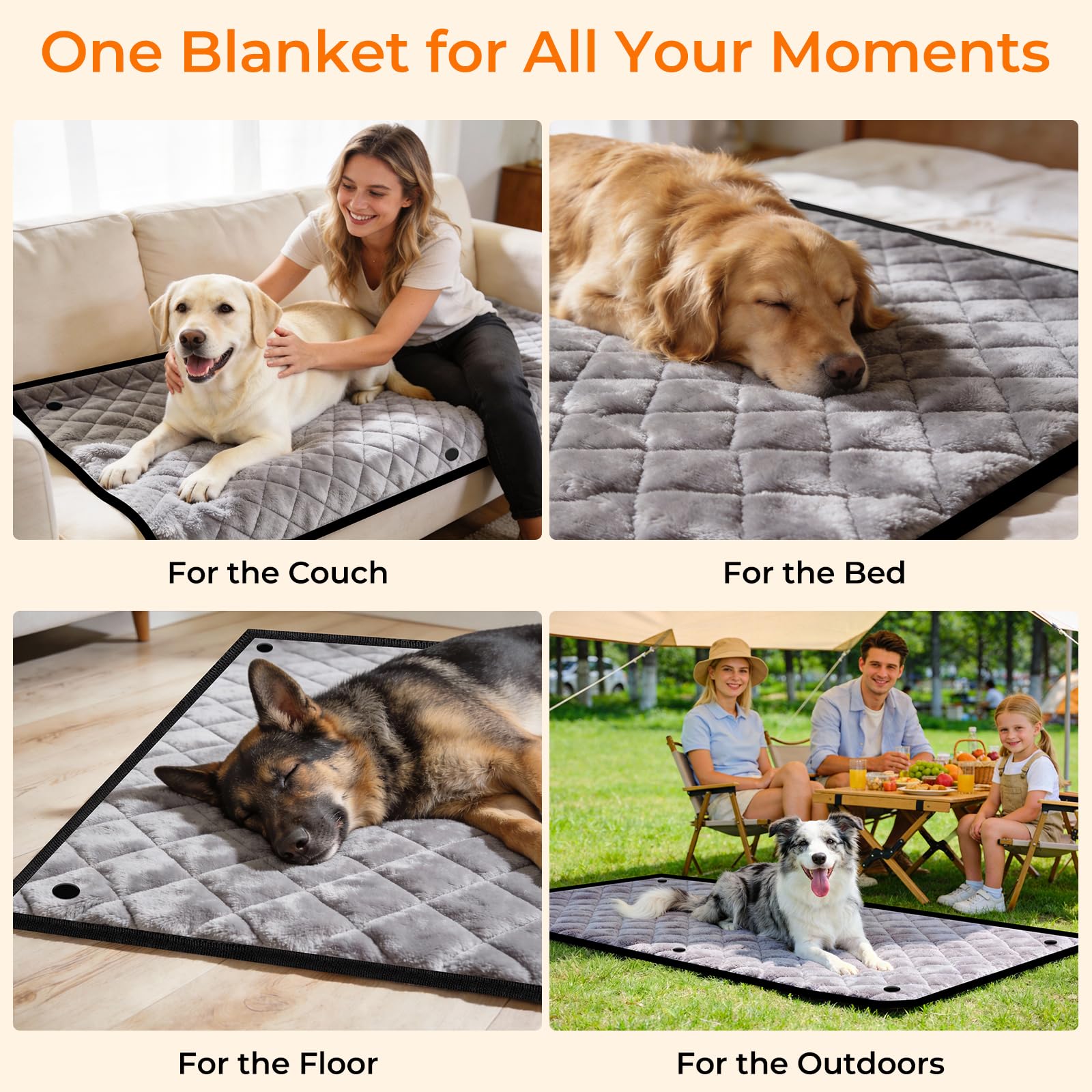 URPOWER Dogs Back Seat Extender with Non-Slip Blanket, 1 Hard Seat