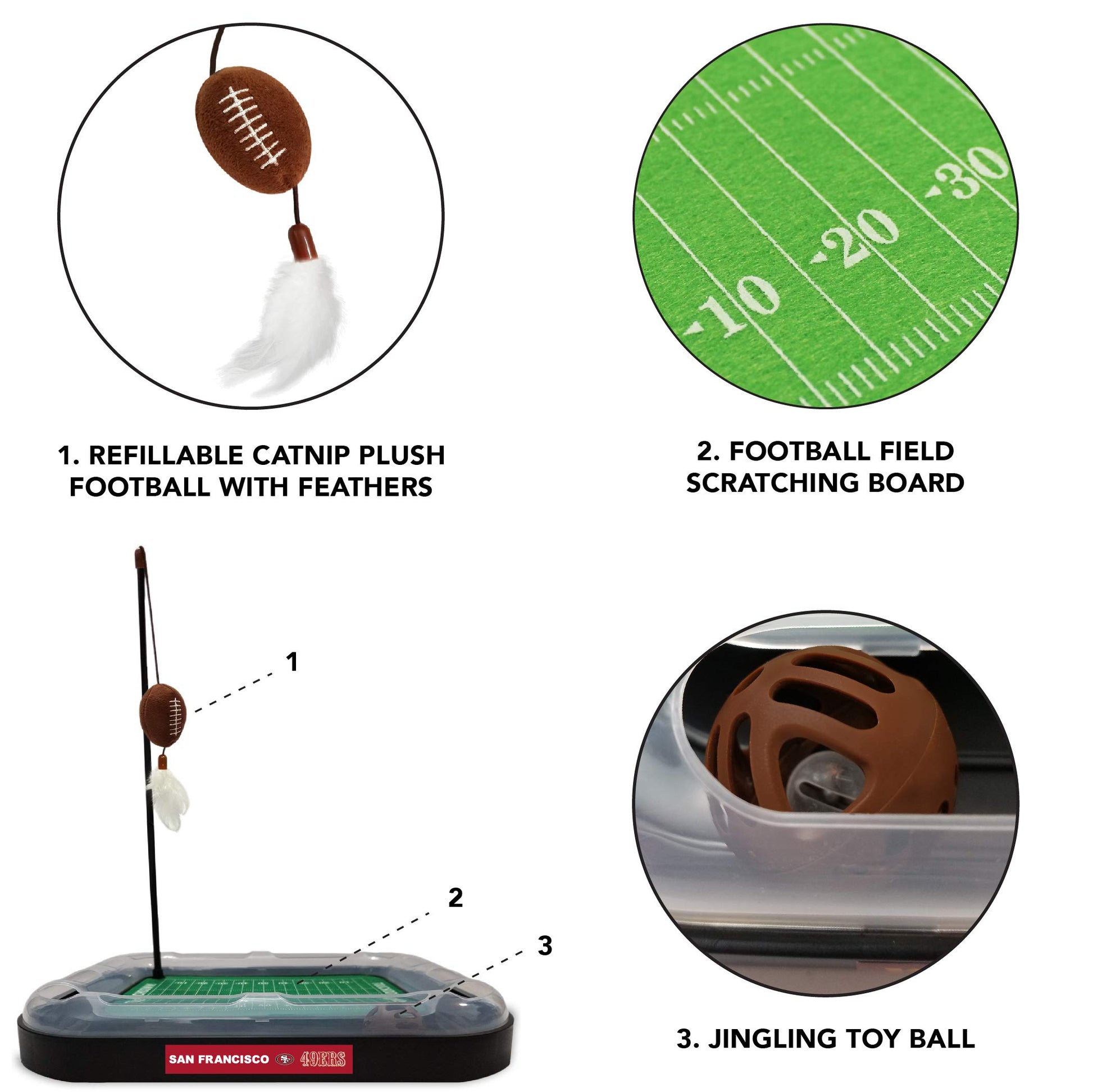 Pets First Cute Cat Toy SAN Francisco 49ERS Football Field Catnip