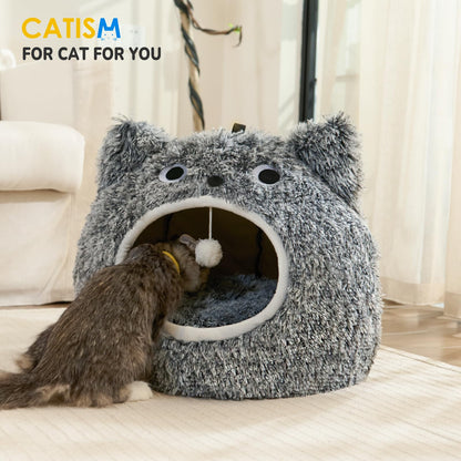 CATISM Cat Bed, Cat Beds for Indoor Cats Kitten Bed Cave Washable Bed