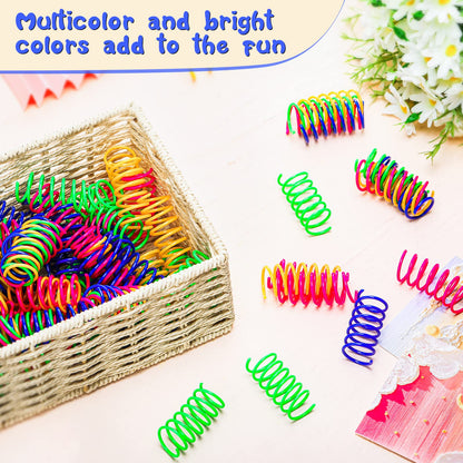 Yunsailing 300 Pcs Cat Spring Toy Cat Spiral Toys Interactive Toys