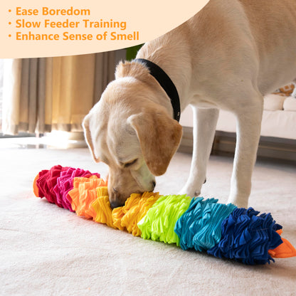 Ablechien Snuffle Ball Rainbow Snuffle Snake Puzzle Toy for Dogs Ball