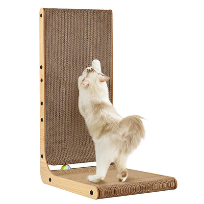 SOCATER Cat Scratcher L Shape Large, Cat Scratching Pad for Ball