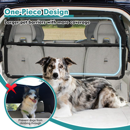 Dog Car Barrier Escape-Proof, 56" Wide Divider for 2nd 3rd Row Seat