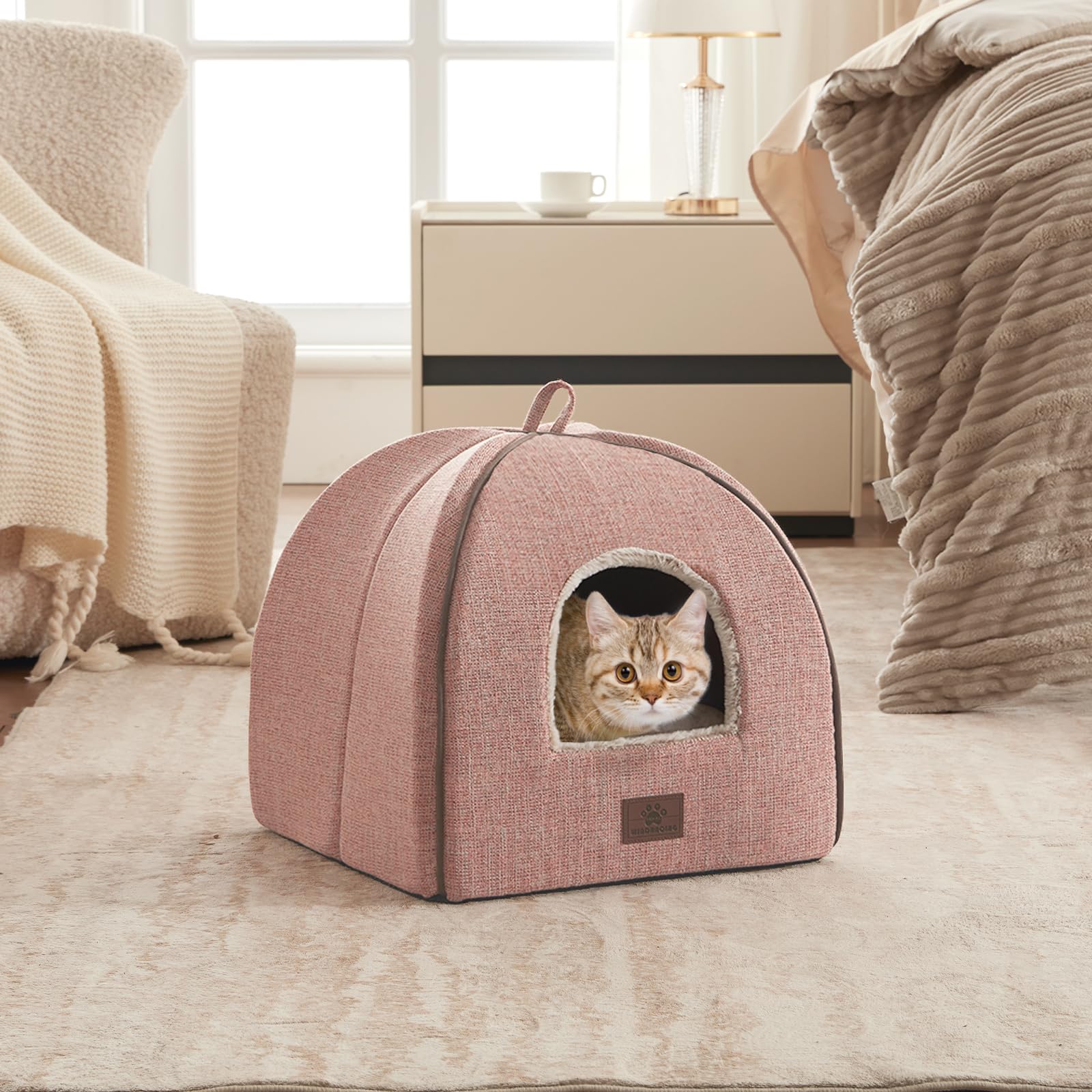 WINDRACING Cat Bed for Indoor Cats Cats Cave Bed Cat House Cat Bed
