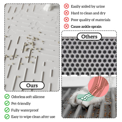 Cat Litter Mat Large Trapping Mat Silicone Rubber 31.5x23.6 Mat
