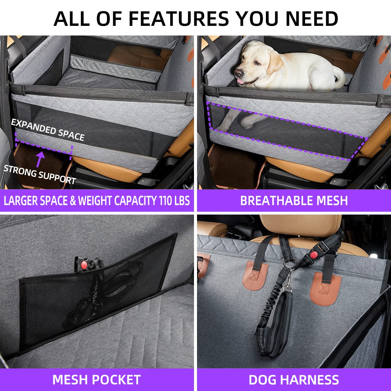 TKYZ Large Dog Car Seat,Back Seat Extender for Dogs,Waterproof Seat