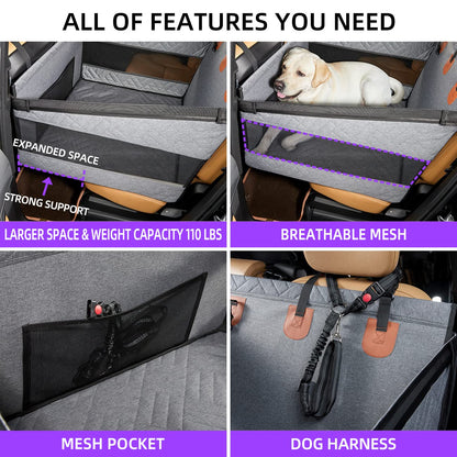 TKYZ Large Dog Car Seat,Back Seat Extender for Dogs,Waterproof Seat